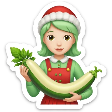 peppermint carrying a zucchini sticker
