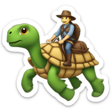 Tortue sur un cheval sticker