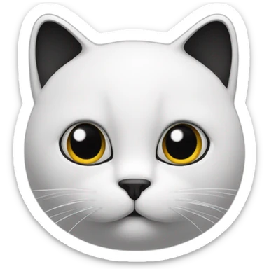Gros chat blanc et noir sticker