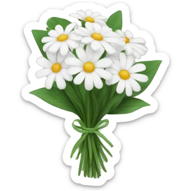 White flower bouquet  sticker