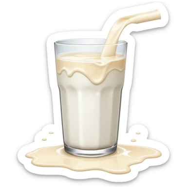  glass of milk spill on floor sticker