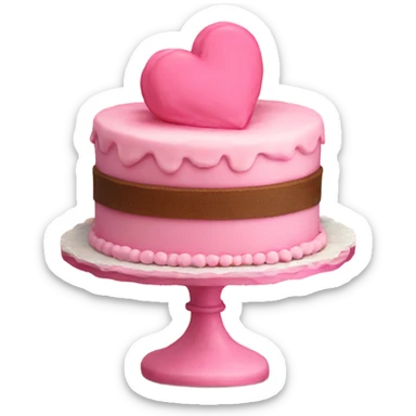 Vintage heart pink cake sticker