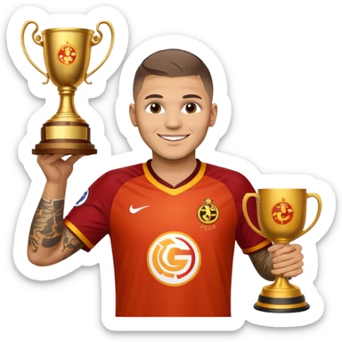 galatasaray jersey mauro icardi lifting UCL cup sticker