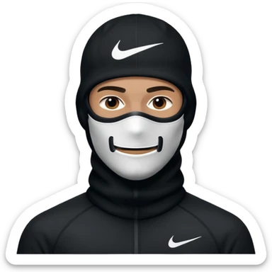 Hombre con pasamontañas nike sticker
