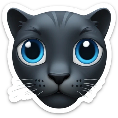 Panthère noir yeux bleu sticker