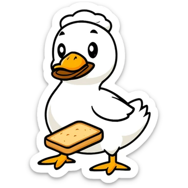 plain duck serving fresh gluten bread sticker