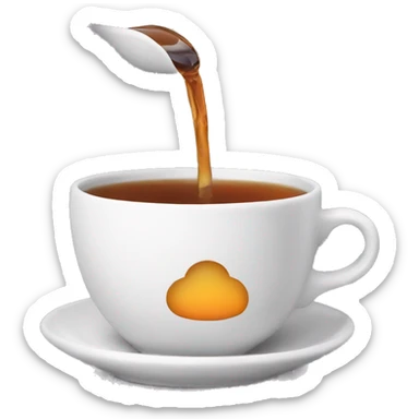 pouring a cup of tea sticker