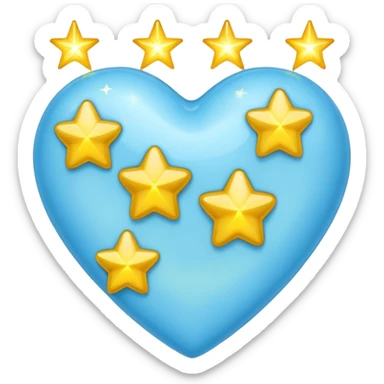 lightblue heart whit 3 stars sticker