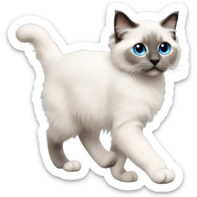 blue point ragdoll kitten walking  sticker