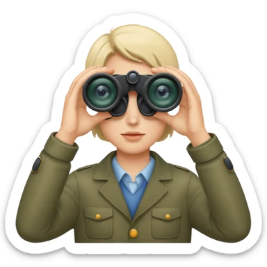 looks through binoculars sticker