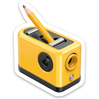 yellow pencil sharpner no pencil needed sticker