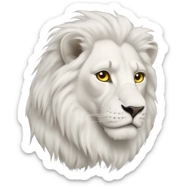 white lion with gold eyes  sticker