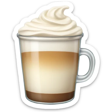 raf coffee in a glass cup no gradient just light cream color sticker