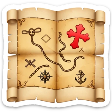 Treasure map with an x sticker