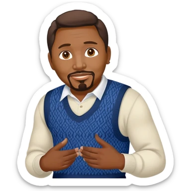 Aaron Neville in a sweater vest  sticker