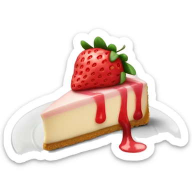 strawberry fost Cheesecake on a Plate sticker