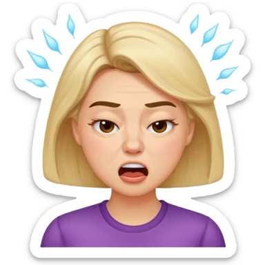 Woman mid-sneeze with puffed cheeks










 sticker