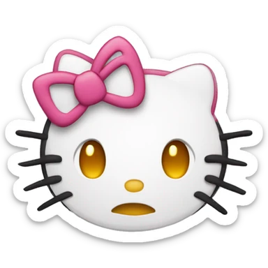 hello kitty face mad  sticker