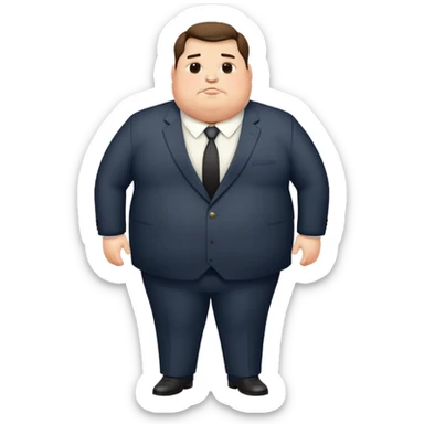 obese unattractive man in formal suit sticker