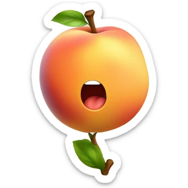 Plump peach sticking tongue out  sticker