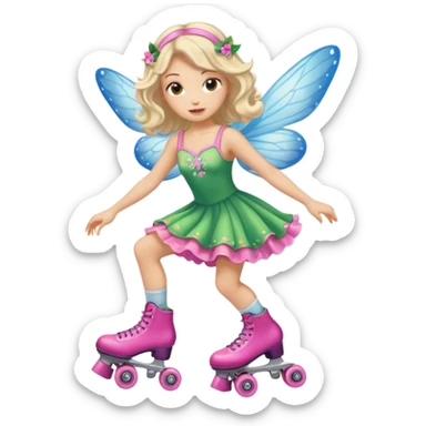 fairy on roller skates sticker