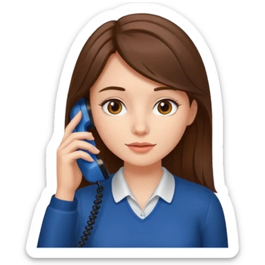￼ Brunette Haired Girl on the phone  sticker