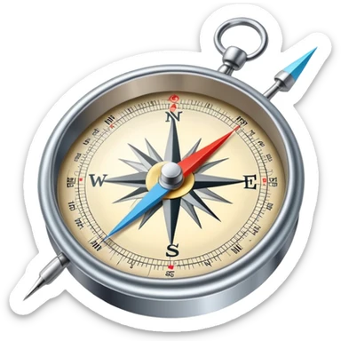 Compass with needle sticker