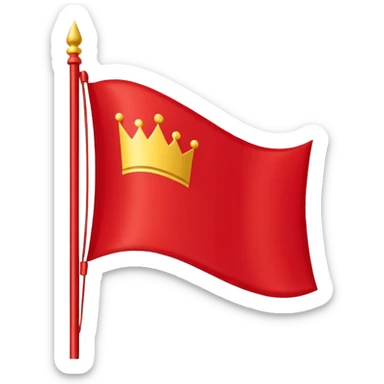 “Plain red waving castle-style flag emoji, flat clean lines, no symbols, no markings.” sticker