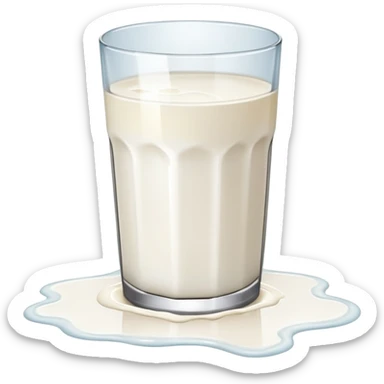 spilled glass of milk on floor milk puddle sticker