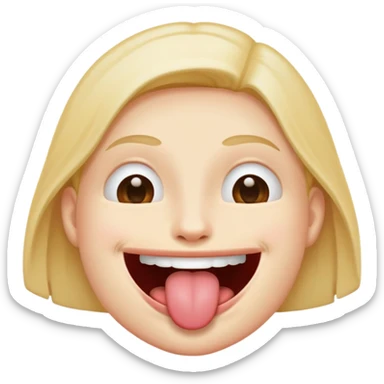 😛 but closed mouth sticking tounge out sticker