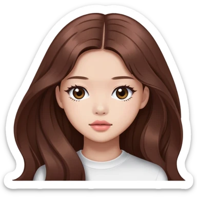 Jennie from BLACKPINK with long brown hair sticker