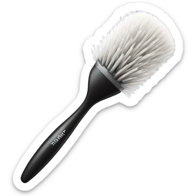 White hair brush sticker