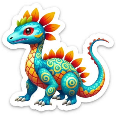 Colorful Exotic Pokémon-Fakémon-hybrid-creature (full body) sticker