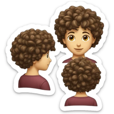 Un garcon de 12 avec des cheveux bouclé sticker
