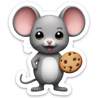 Make a mouse holding a cookie sticker