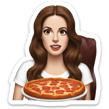 Lana del Rey eating Chicago deep dish pizza sticker