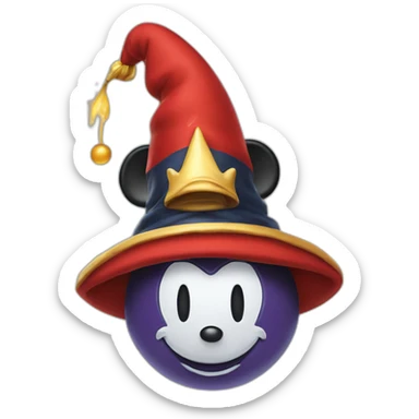 Mickey Mouse wearing a Wizard hat sticker
