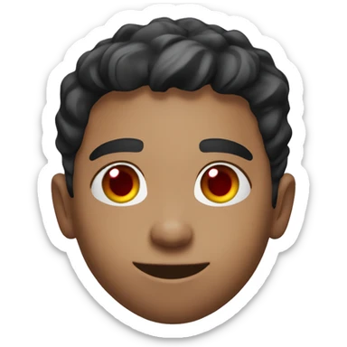 A mixed race boy with red eyes playing Fortnite on PlayStation sticker
