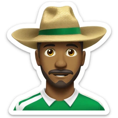 Leon jugando futbol con sombrero sticker