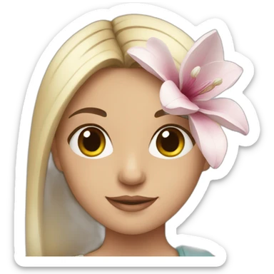 girl with magnolia sticker