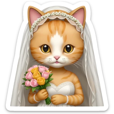 cat bride  sticker