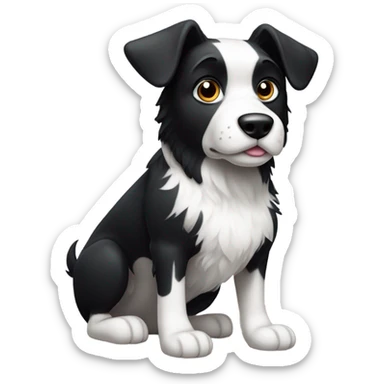Black and white dog  sticker