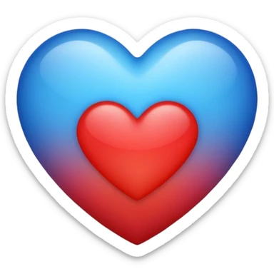 corazon azul y rojo sticker