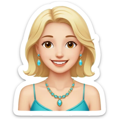 happy girl wearing jewelry outdoors sticker