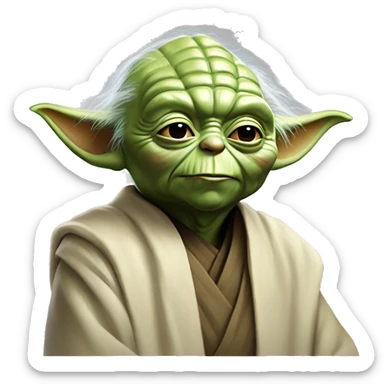 Maestro yoda, realista, a colr sticker
