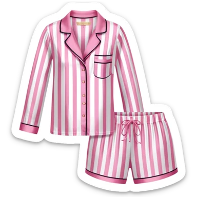 Striped pink and white silk Victoria’s Secret pajama set sticker