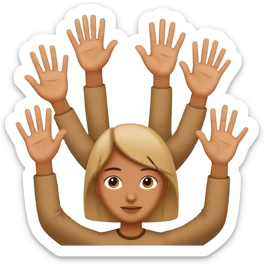 Someone holding up six and seven in their hand sticker