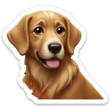 Dog in a fire mansion sticker