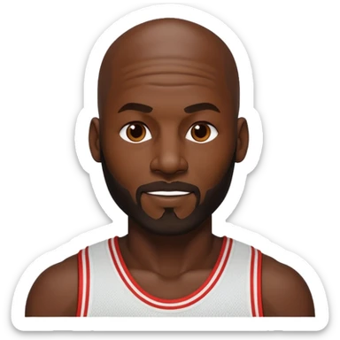 michael jordan with sideburns beard sticker