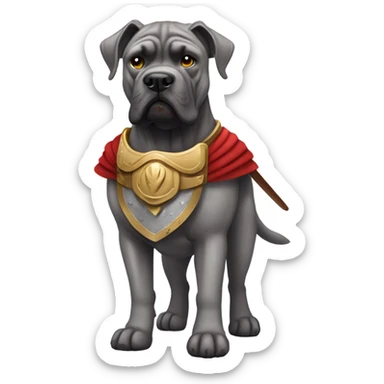 Grey Cane Corso dressed as a Roman gladiator. sticker